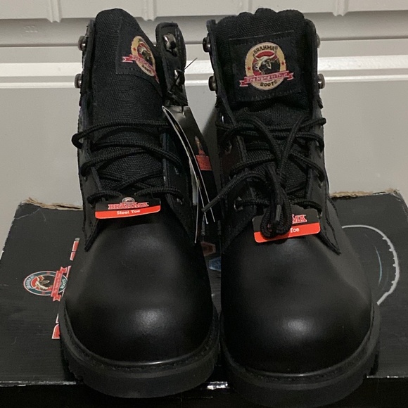 BRAHMA GUS MEN BLACK LEATHER STEEL TOE NO SLIP OIL RESIST WORK BOOT 9-1/2W & 12W main image 13